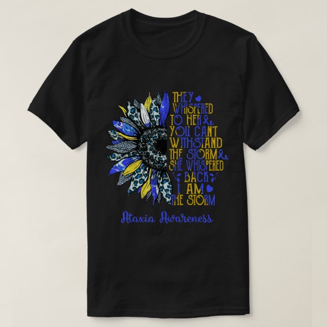 T-shirt Je suis Le Tournesol Tournesol Léopard Ataxia Warr (Design devant)