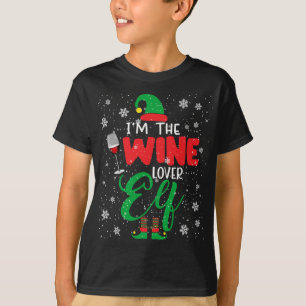 T-shirt Je suis Le Vin Lover Elf Christmas Elf Boire du Vi