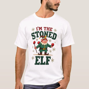 T-shirt Je suis l'elfe drogué Noël vintage dabbing Unico