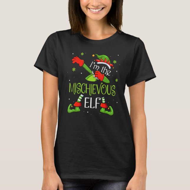 T-shirt Je suis l'Elfe Mischievous Dabbing Père Noël Noël  (Devant)