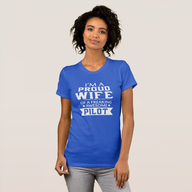 T-shirt Je suis l'ÉPOUSE du PILOTE FIER (Devant entier)