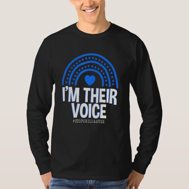 T-shirt Je suis leur Voice Heart Mois de sensibilisation à (Devant)