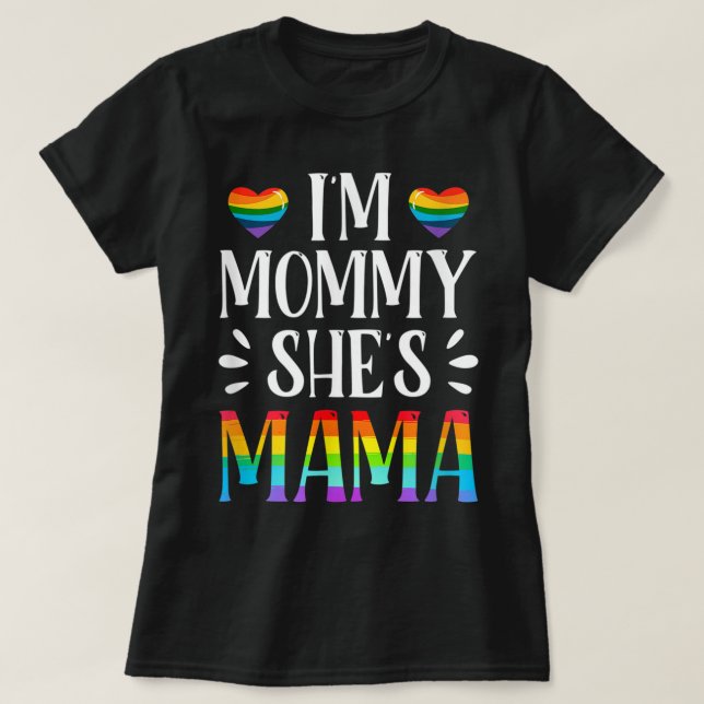 T-shirt Je suis maman maman Matching Gay Lesbian Couple LG (Design devant)