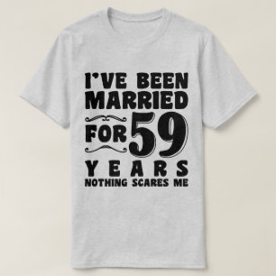 T-shirt Je suis marié depuis 59 ans Mari femme drôle
