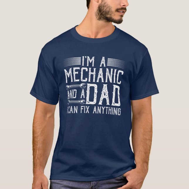 T-shirt Je suis mécanicien et père (Devant)