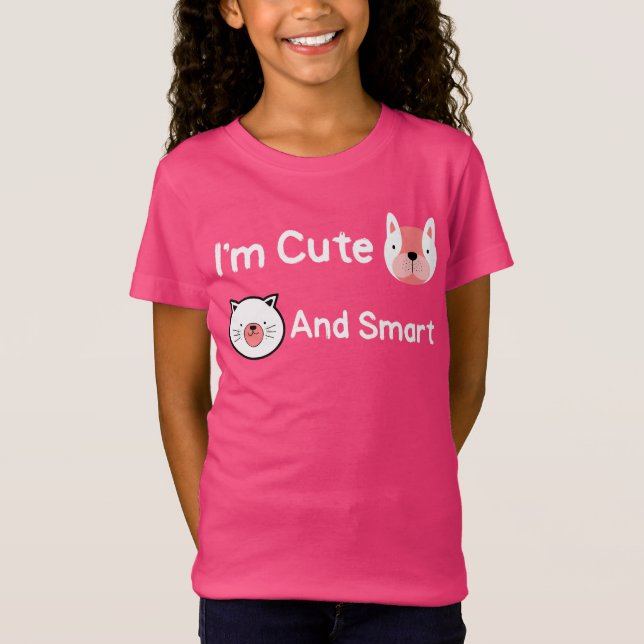 T-Shirt Je suis mignon et des animaux de compagnie intelli (Devant)