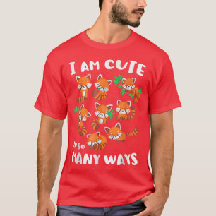 T-shirt Je Suis Mignonne De Tant De Manières Rouge Panda C