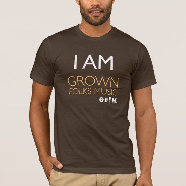 T-shirt Je suis musique de gens développée (le brun) (Devant)