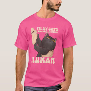 T-shirt Je suis My Cat's Human's Emotional Support Cute Ca