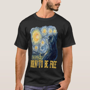 T-shirt Je suis né pour être un chat animal domestique lib