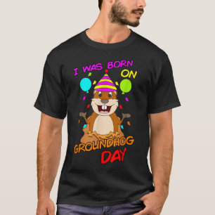 T-shirt Je Suis Né Sur La Marmotte Jour Drôle Anniversaire