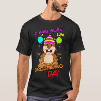 T-shirt Je Suis Né Sur La Marmotte Jour Drôle Anniversaire