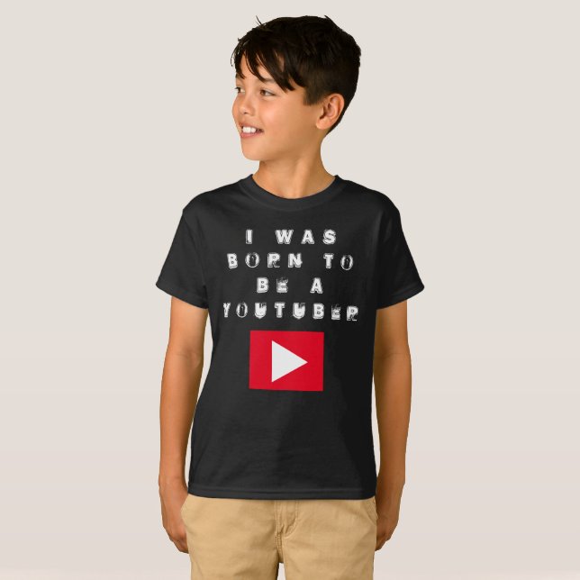 T-shirt Je suis né sur YouTube (sombre) (Devant entier)