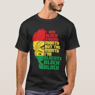 T-shirt Je suis noir chaque mois mais ce mois-ci je suis B
