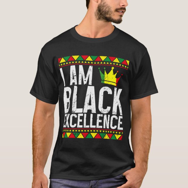 T-shirt Je Suis Noir Excellente Histoire Vêtements Noirs F (Devant)