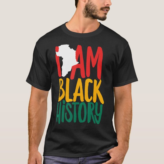 T-shirt Je Suis Noir Histoire Afro-Américaine Noir (Devant)