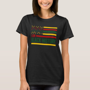 T-shirt Je Suis Noir Histoire Américain Drapeau BHM Fierté