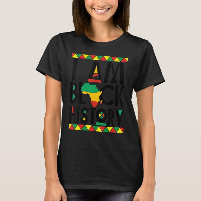 T-shirt Je Suis Noir Histoire Black Human Black Fierté Et  (Devant)