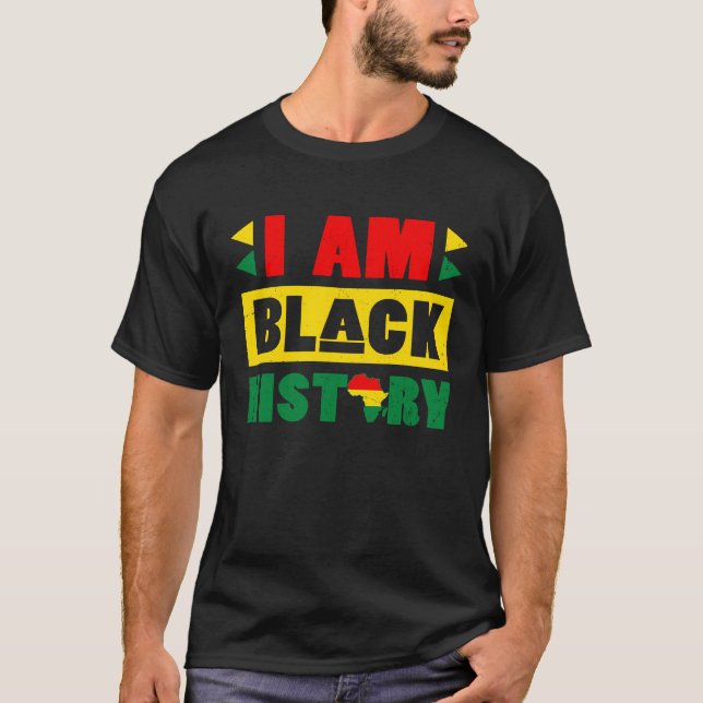 T-shirt Je Suis Noir Histoire BLM BHM Pride Africaine Amér (Devant)