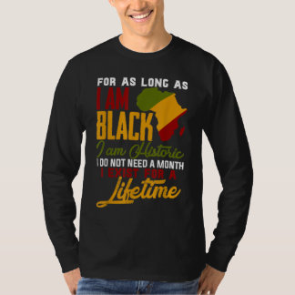 T-shirt Je Suis Noir Histoire Cool à vie Noir Histoire lun