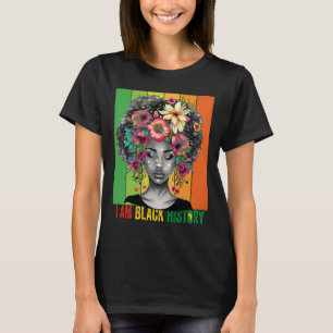 T-shirt JE SUIS NOIR HISTOIRE Femmes Filles Reine Noire Mo