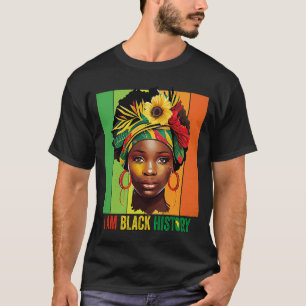 T-shirt JE SUIS NOIR HISTOIRE Femmes Filles Reine Noire Mo