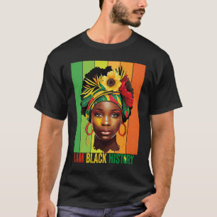 T-shirt JE SUIS NOIR HISTOIRE Femmes Filles Reine Noire Mo