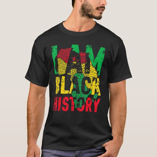 T-shirt Je Suis Noir Histoire Mois Africain Américain Drap (Devant)