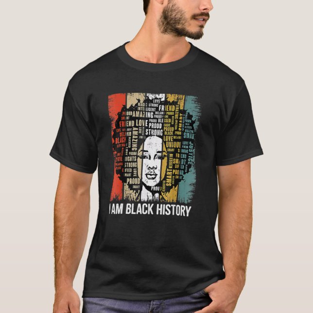 T-shirt Je Suis Noir Histoire Mois Fier Africain-Américain (Devant)