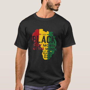 T-shirt Je Suis Noir Tous Les Mois Noir Noir Mois De L'His