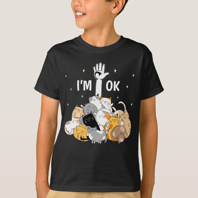 T-shirt Je suis OK Funny Cats Lover (Devant)
