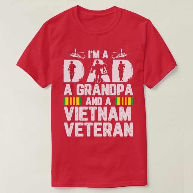 T-shirt Je suis papa, grand-père et vétéran du Vietnam1 (Design devant)