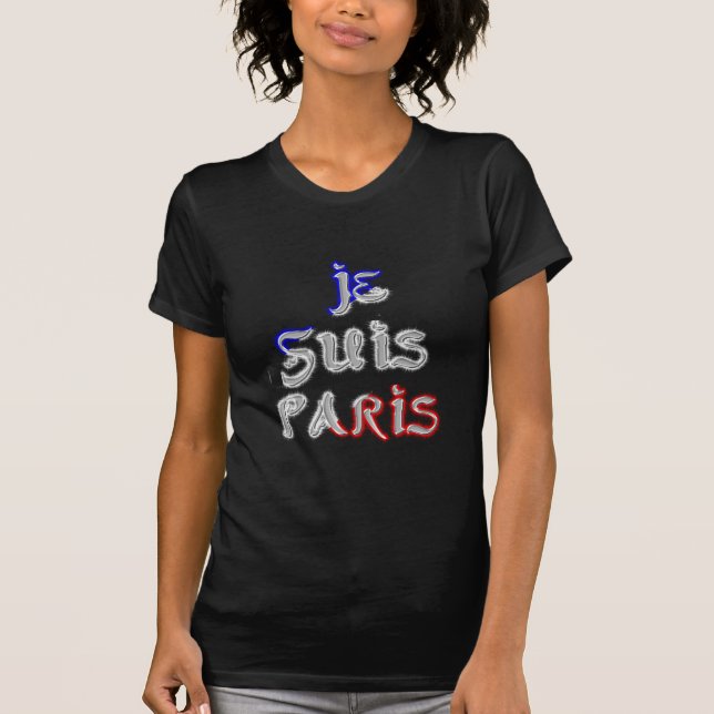 T-shirt Je Suis Paris I Love Paris Texte Art Imprimer (Devant)