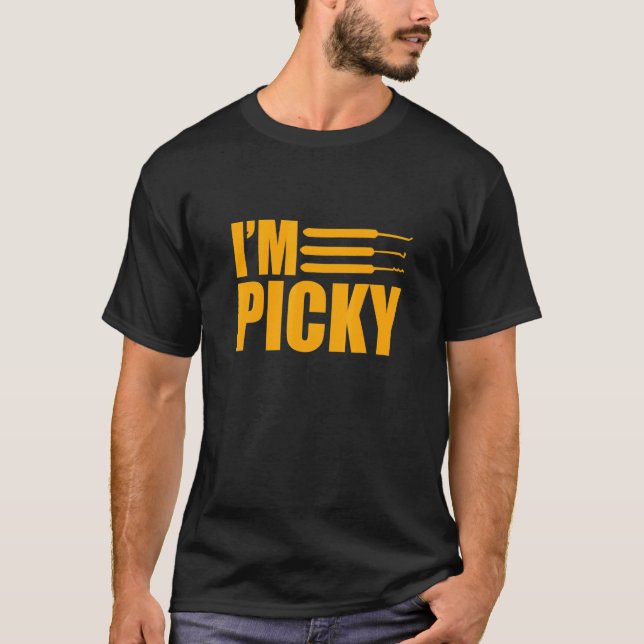 T-shirt Je suis Picky Locksmith Lock Locksmithing Gra (Devant)