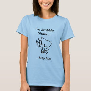T-shirt Je suis pièce en t de requin de griffonnage