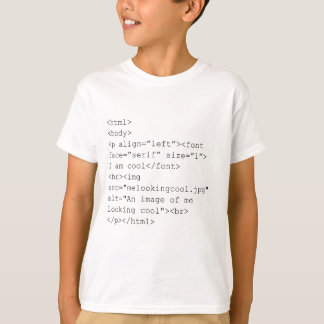 T-shirt "Je suis" pièce en t fraîche de codage de HTML