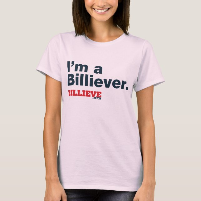 T-shirt "Je suis pièce en t rose d'un Billiever" (Devant)