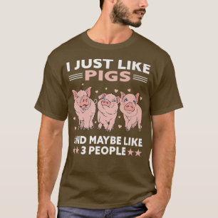 T-shirt Je Suis Porc Et Peut-être 3 Personnes Drôle Ferme