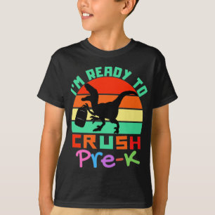 T-SHIRT JE SUIS PRÊT À CRUSTER PRE-K - DINOSAUR COOL