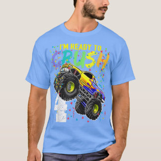 T-shirt Je suis prêt à écraser 4 Monster Truck 4th Birthda