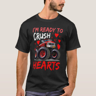 T-shirt Je suis prêt à écraser Coeurs Monster Truck Boys V