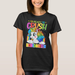T-shirt Je suis prêt à écraser Kindergarten Unicorn Kids B