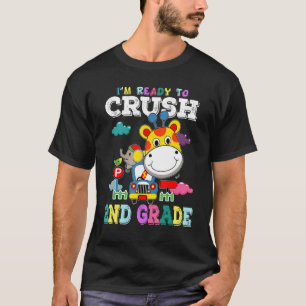 T-shirt Je suis prêt à écraser la 2e année Mignonne Girafe