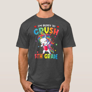 T-shirt Je suis prêt à écraser la licorne de bébé de 5e an