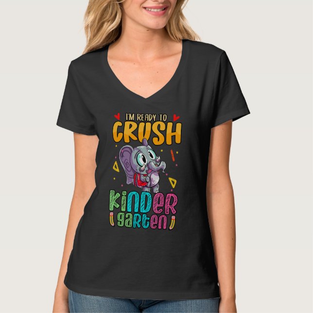 T-shirt Je suis prêt à écraser la maternelle avec une coup (Devant)
