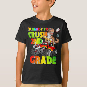 T-shirt Je suis prêt à écraser le dinosaure de 2e année