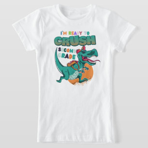 T-Shirt Je suis prêt à écraser le dinosaure de 2e année Re