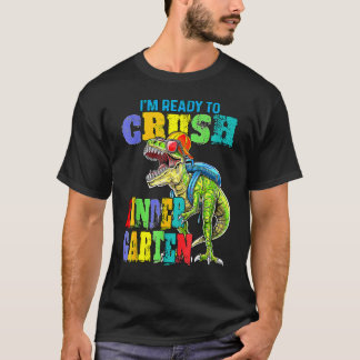 T-shirt Je suis prêt à écraser le dinosaure de jardin d'en