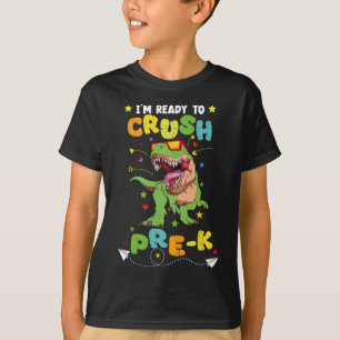 T-shirt Je suis prêt à écraser le dinosaure préscolaire à 