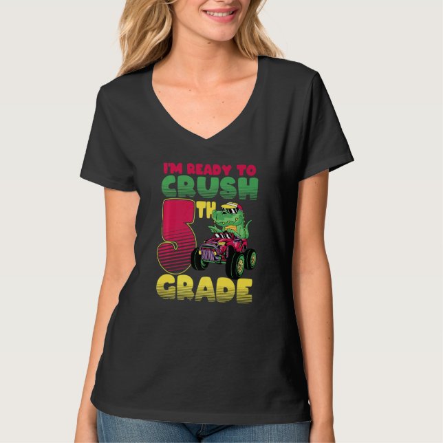 T-shirt Je suis prêt à écraser le monstre de dinosaure de  (Devant)
